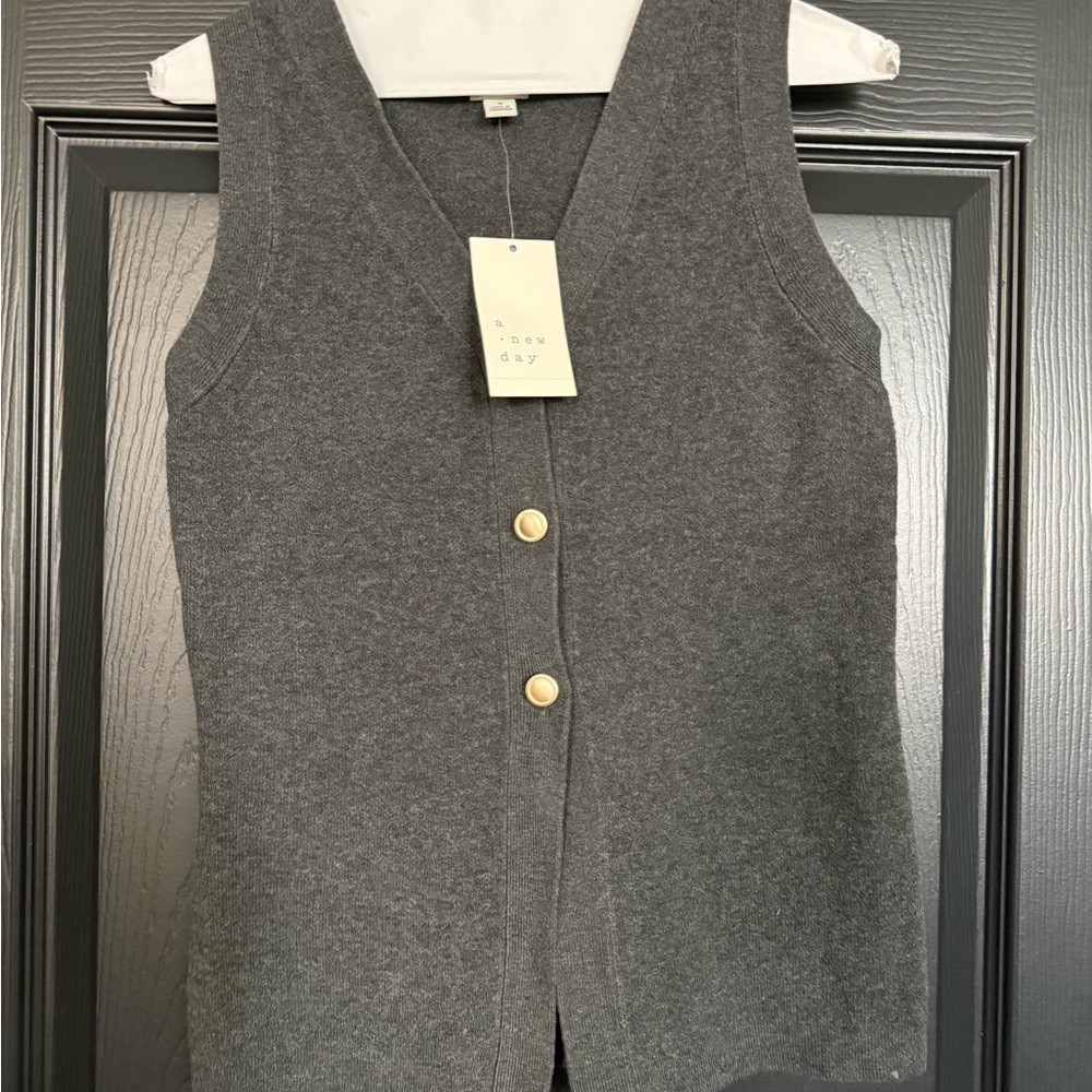 a new day Gray Sleeveless Cardigan